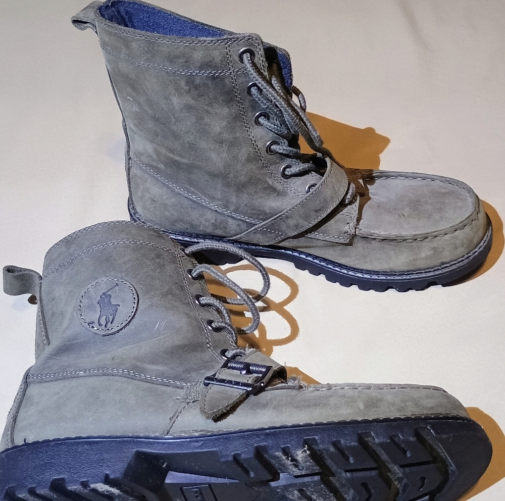 Polo Ralph Lauren Women's Sz 5.5 Army Green Lace Up Mock Toe Boots